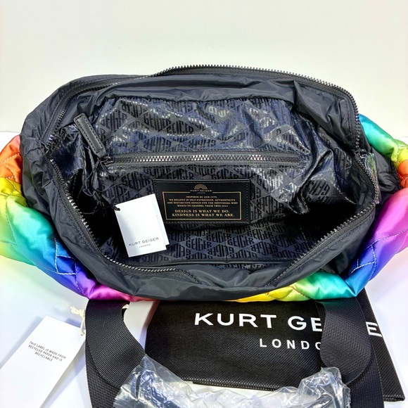 Kurt Geiger London Ombre Rainbow Quilted Shopper Bag Open Miscellaneous NWT - Picture 12 of 16